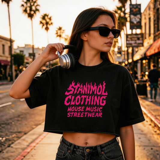 Hot Pink Logo Crop Top