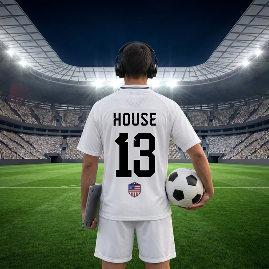 Striped V-Neck Soccer Jersey